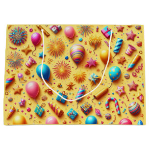 Party in Yellow Large Gift Bag
