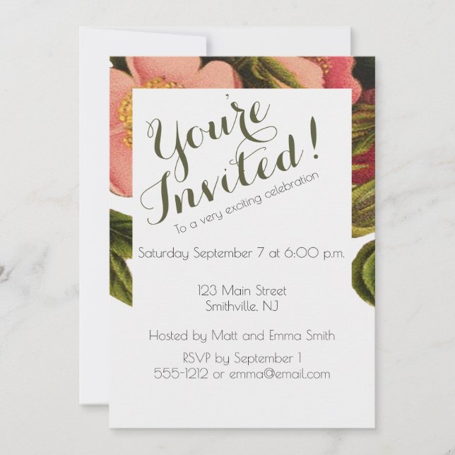 Party Invitation Custom Template Card (Front)