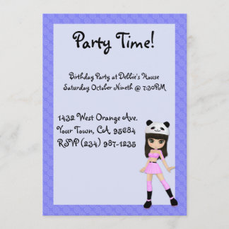 Party Invitation Girly Girl Debbie