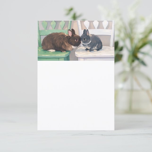 Party Invitation - Two Rabbits Design (Standing Front)