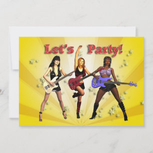Party invitation with a girl band