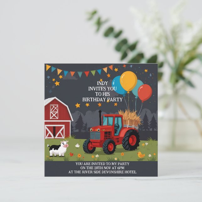 Party invitation you can personalize to your taste (Standing Front)