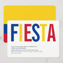 Party: Invitations: Colombia: Colombian Flag