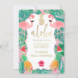 party invite flamingo luau
