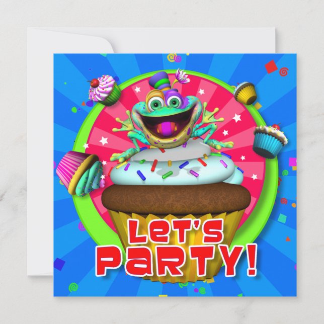 Party Invite- "Let's Party!" with Fribbets Invitation (Front)