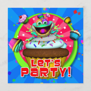 Party Invite- "Let's Party!" with Fribbets Invitation