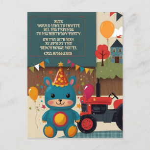 Party invites postcard