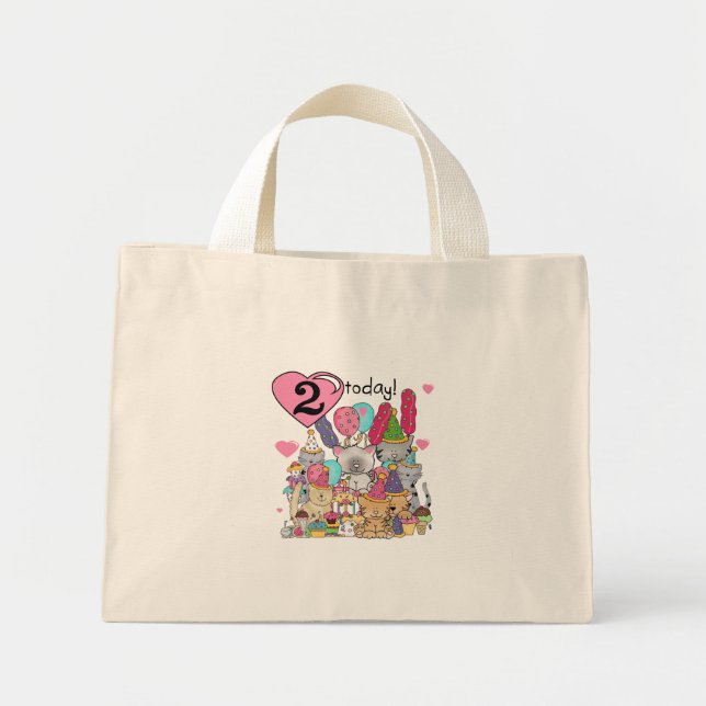 Party Kittens 2nd Birthday T-shirts and Gifts Mini Tote Bag (Front)