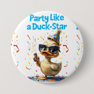 Party Like a Duck Star – Fun Celebration Design 3 Inch Round Button