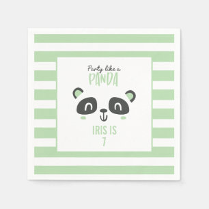Party like a panda bright colourful birthday napkin
