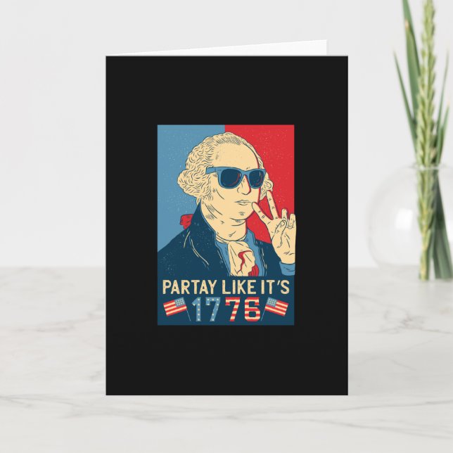 Party Like A Patriot For Fourth Of July Card (Front)