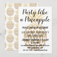Party Like a Pineapple 30th Birthday Invitation