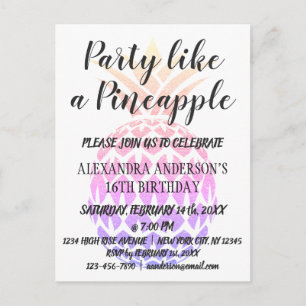 Party Like a Pineapple Birthday Invitation