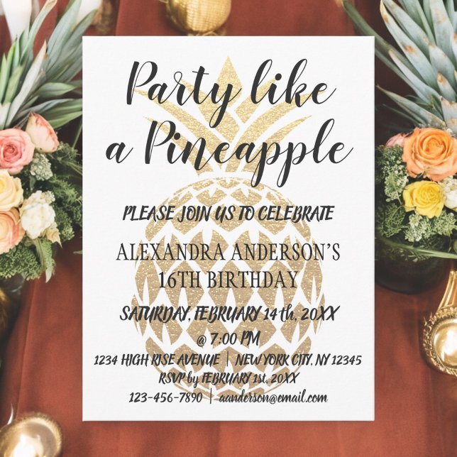 Party Like a Pineapple Birthday Invitation (Creator Uploaded)