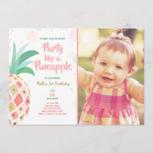 Party like a pineapple birthday invitation Tropic