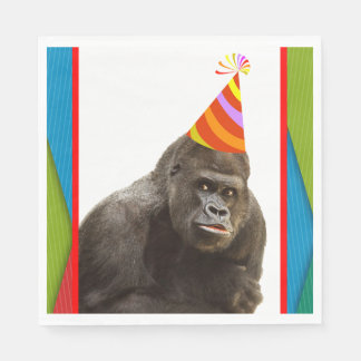 Party Like An Animal Gorilla With Hat Birthday Napkin