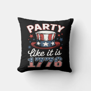 Party Like It Is 1776 4th of July America Independ Throw Pillow
