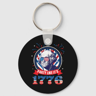 Party Like It Is 1776 4th Of July George Washingto Keychain