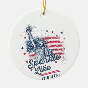 Party Like It Is 1776, 4th Of July, USA Flag, Amer Ceramic Ornament