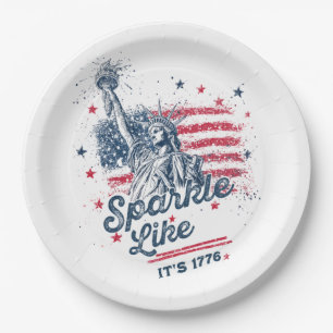 Party Like It Is 1776, 4th Of July, USA Flag, Amer Paper Plate