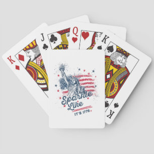 Party Like It Is 1776, 4th Of July, USA Flag, Amer Playing Cards