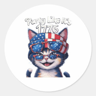 Party Like It’s 1776 – Patriotic Party Cat Sticker