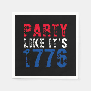 Party like it’s 1776 red white blue typography napkin