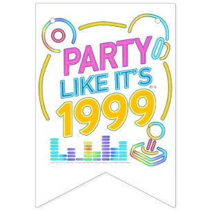 Party Like It’s 1999®™ – Electric Neon Soundtrack Bunting Flags