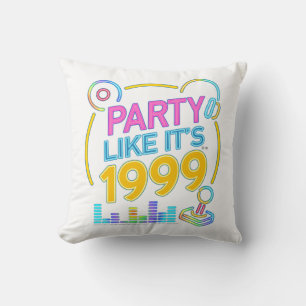 Party Like It’s 1999®™ – Neon Soundtrack Throw Pillow