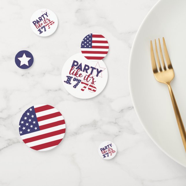 Party like it's 1776 - American Flag - 4th of July Confetti (Group)