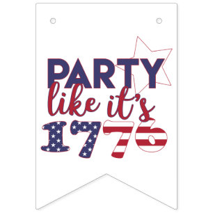 Party like it's 1776 - American Flag Typography