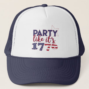 Party like it's 1776 - American Flag Typography Trucker Hat