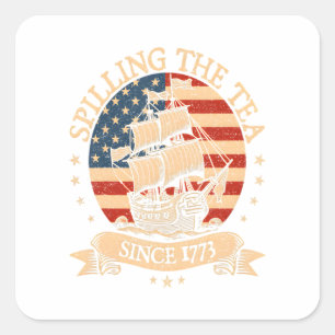 Party Like It's 1776 – Retro Patriotic Bow Square Sticker
