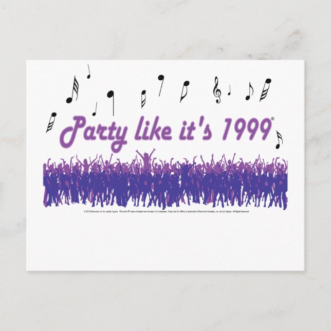 Party Like It's 1999 - Purple People Invitation Postcard (Front)