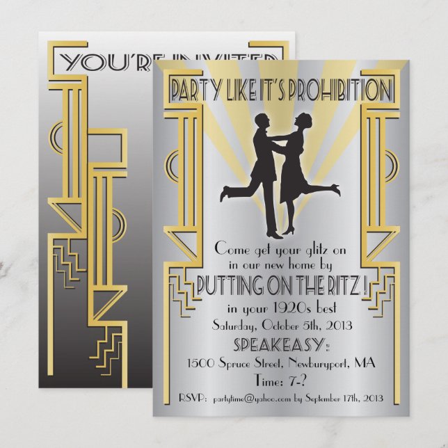 Party like it's prohibition Invitation (Front/Back)