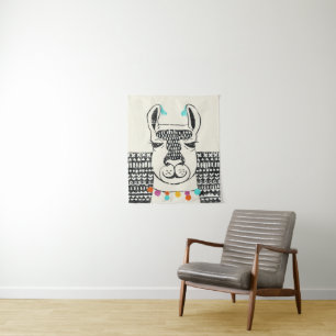 Party Llama - Portrait Tapestry