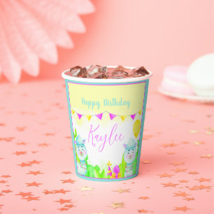 Party Llamas kid's birthday party personalized Paper Cups