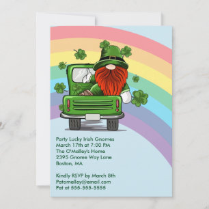Party Lucky Irish Gnomes St Patricks Day Invite
