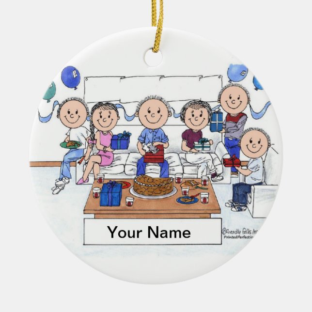 Party - Male Ceramic Ornament (Front)