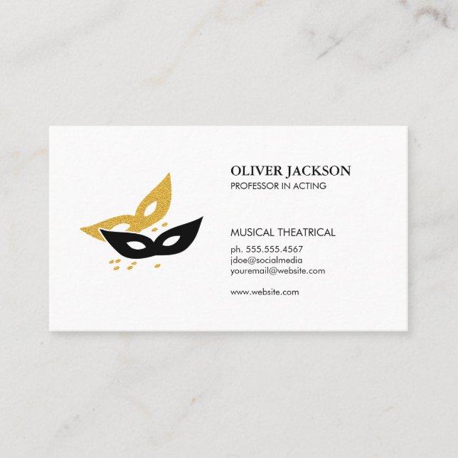 Party Masks Icon Business Card (Front)