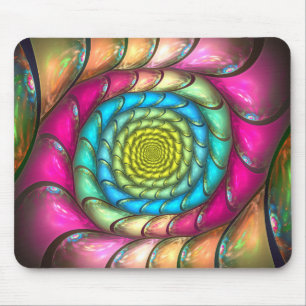Party Melt Colourful Abstract Spiral Mouse Pad