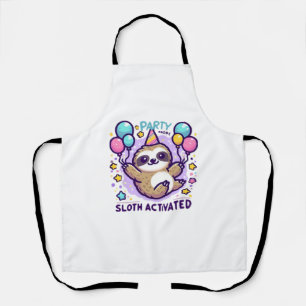 Party Mode Sloth Activated Birthday Balloon Sloth Apron