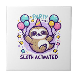 Party Mode Sloth Activated Birthday Balloon Sloth Tile