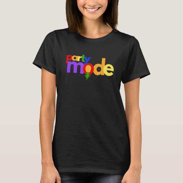Party Mode Upside Down Pineapple Swinger Vanilla S T-Shirt (Front)