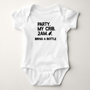 PARTY MY CRIB BABY BODYSUIT