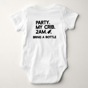 PARTY MY CRIB BABY BODYSUIT