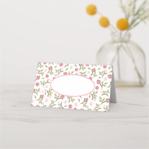 Party Name Place Card-Pink Rose Buds Place Card
