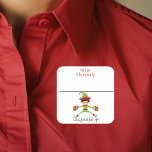 Party  Name Tag Funny Christmas Elf<br><div class="desc">*** Purchase the Matte Finish when using this sticker as a name tag*** This design may be personalized in the area provided by changing the photo and/or text. Or it can be customized by clicking Personalize this Template and then choosing the click to customize further option and delete or change...</div>