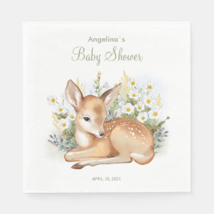 Party Napkins for baby shower with adorable fawn