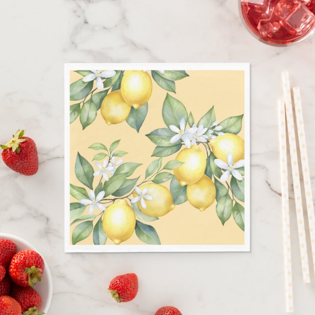 Party Napkins Lemon citrus 1st birthday. (Insitu)